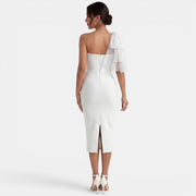 One Shoulder Party Midi Dress
