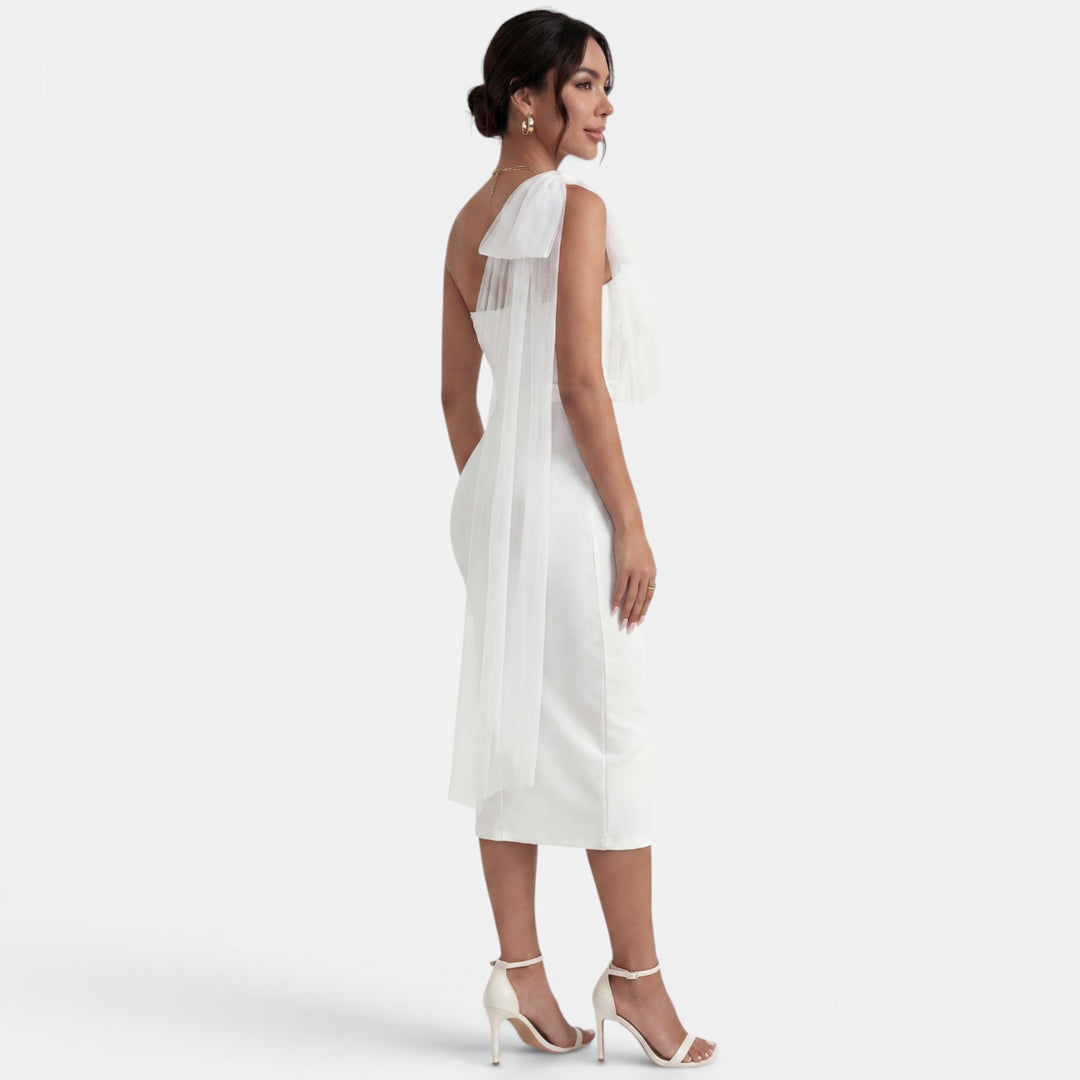 Vestido Midi Fiesta un Hombro