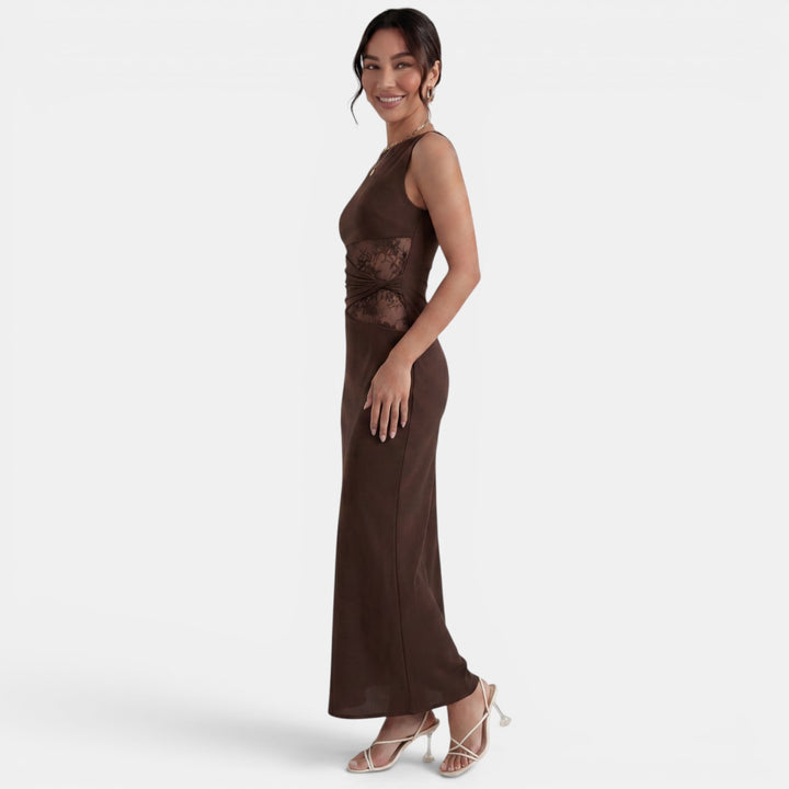 Vestido Largo Mujer Encaje Elegante