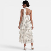 Vestido Midi Lunares Mujer Elegante