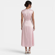 Women's Elegant High Neck Midi Dress