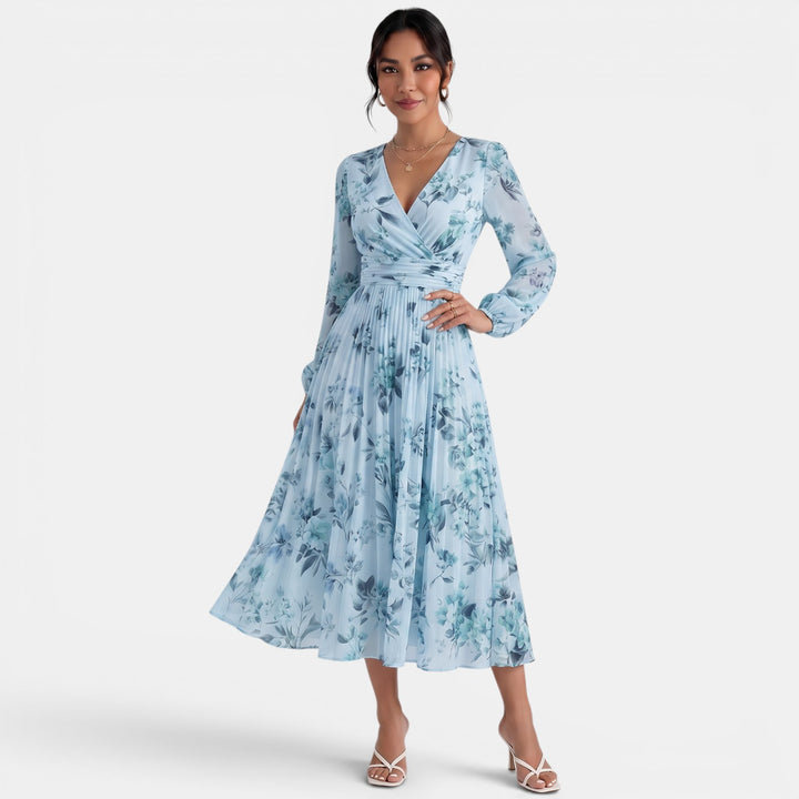 Vestido Midi Floral Elegante Mujer