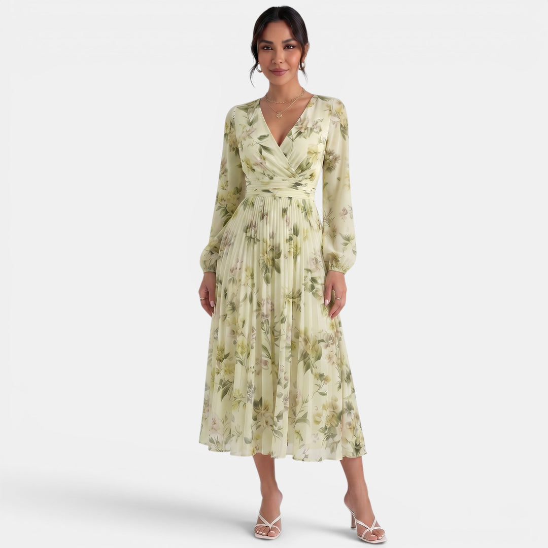 Vestido Midi Floral Elegante Mujer