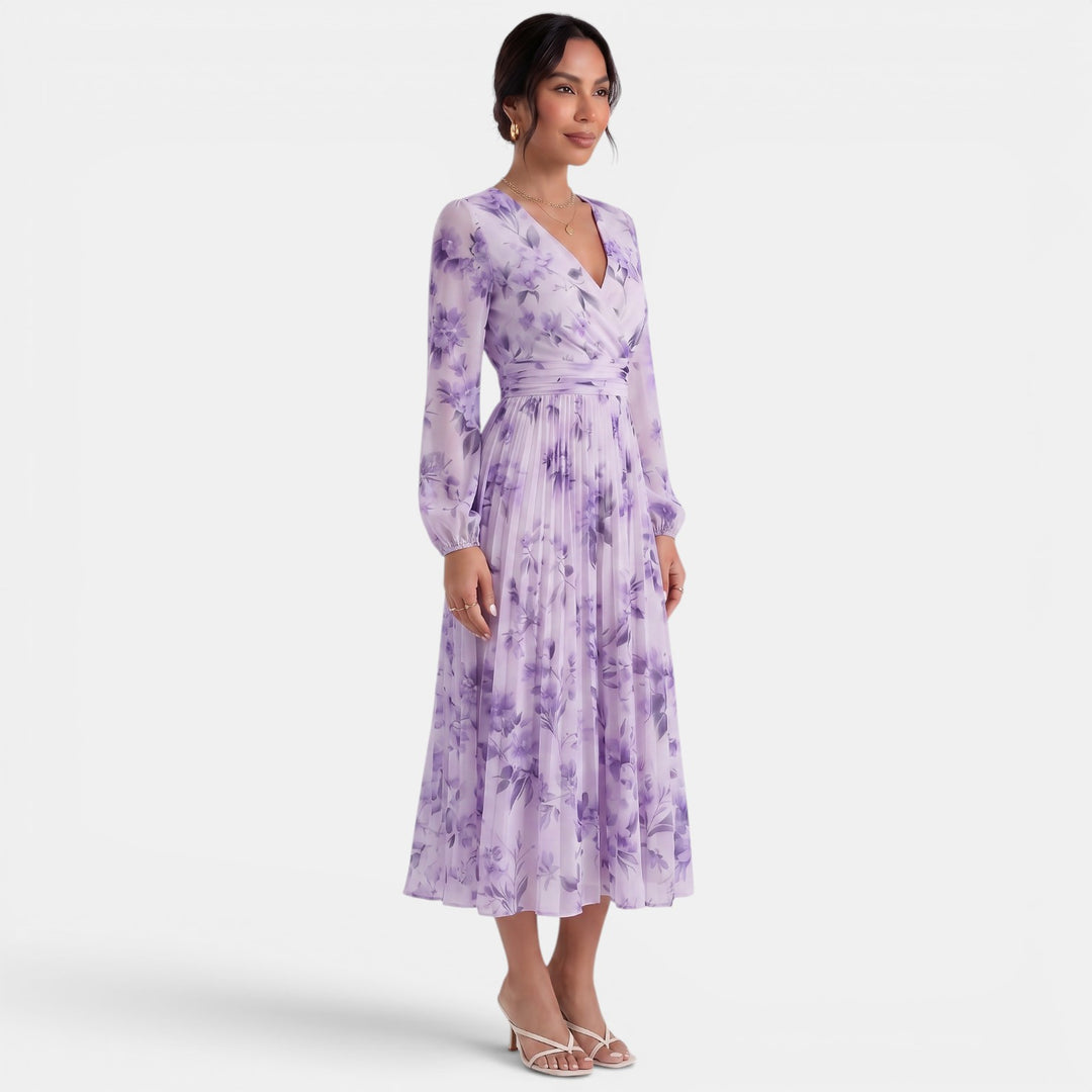 Vestido Midi Floral Elegante Mujer
