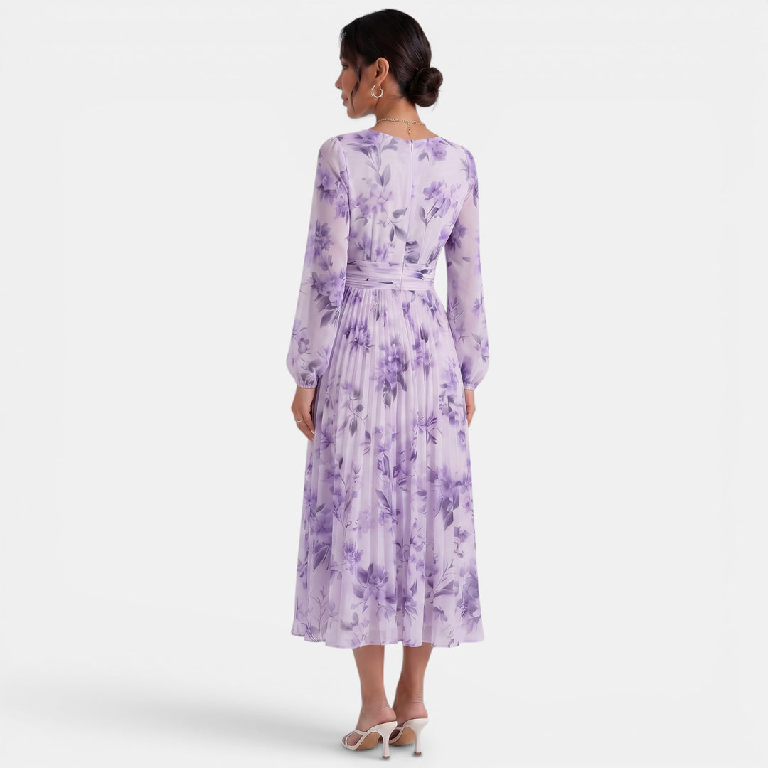 Vestido Midi Floral Elegante Mujer