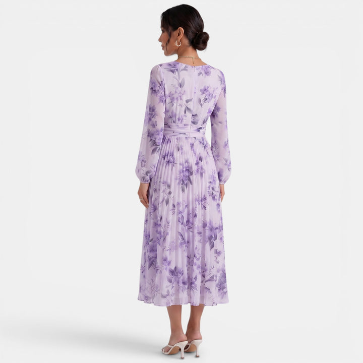 Vestido Midi Floral Elegante Mujer