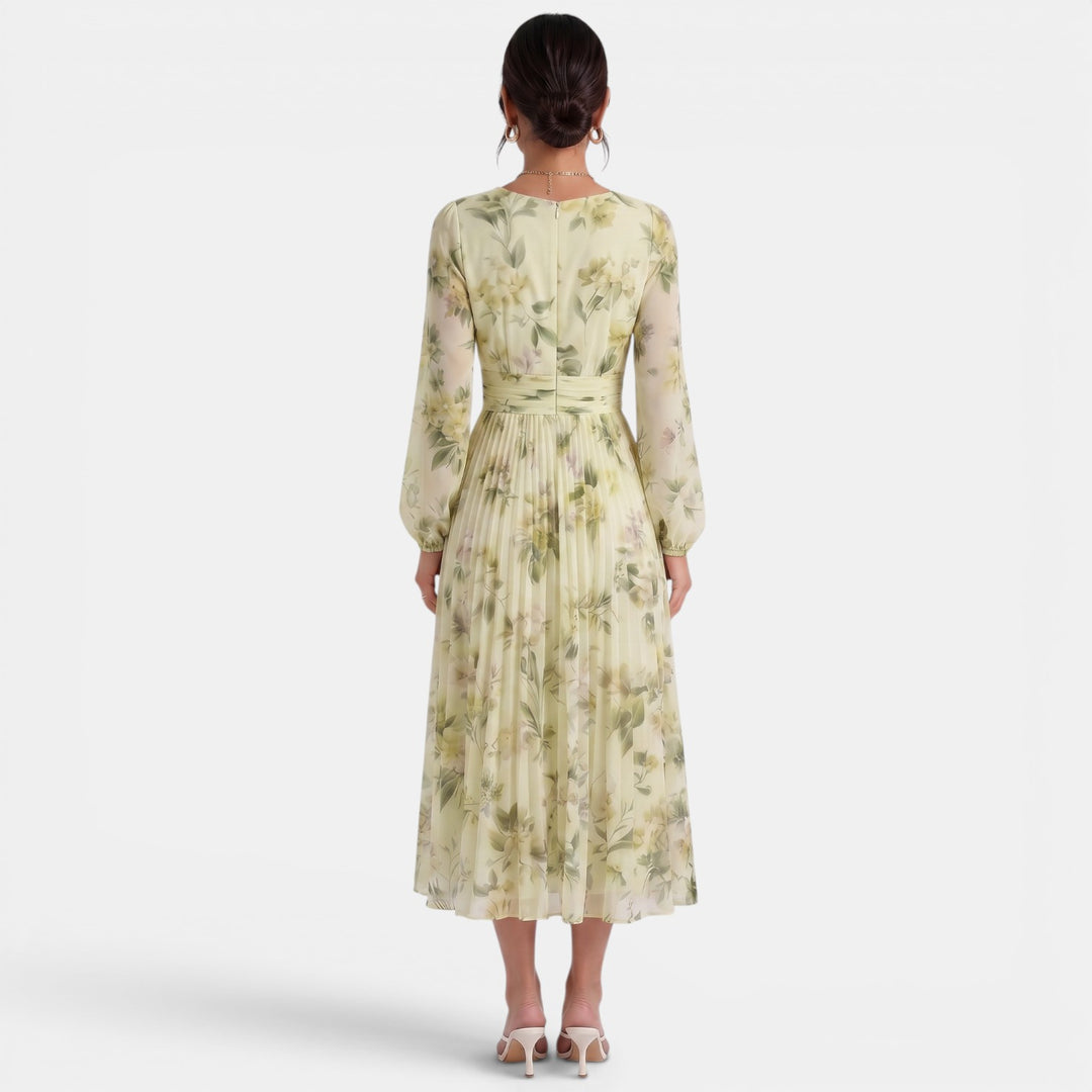 Vestido Midi Floral Elegante Mujer