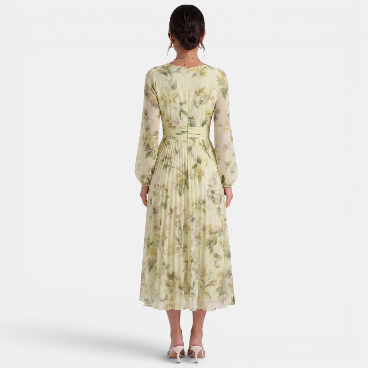 Elegant Floral Midi Dress for Women