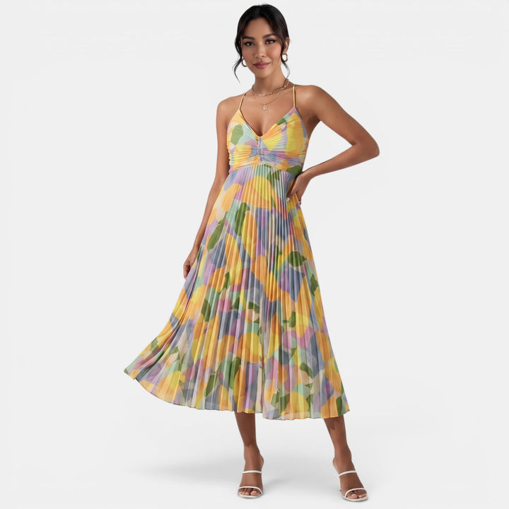 Vestido Midi Amarillo Verano Mujer