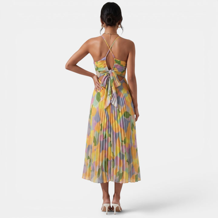 Vestido Midi Amarillo Verano Mujer