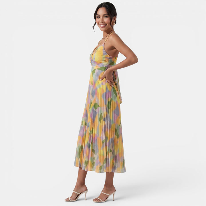 Vestido Midi Amarillo Verano Mujer