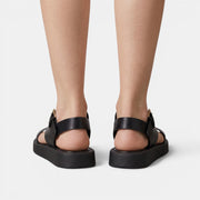Women's Leather Crossover Platform Sandals