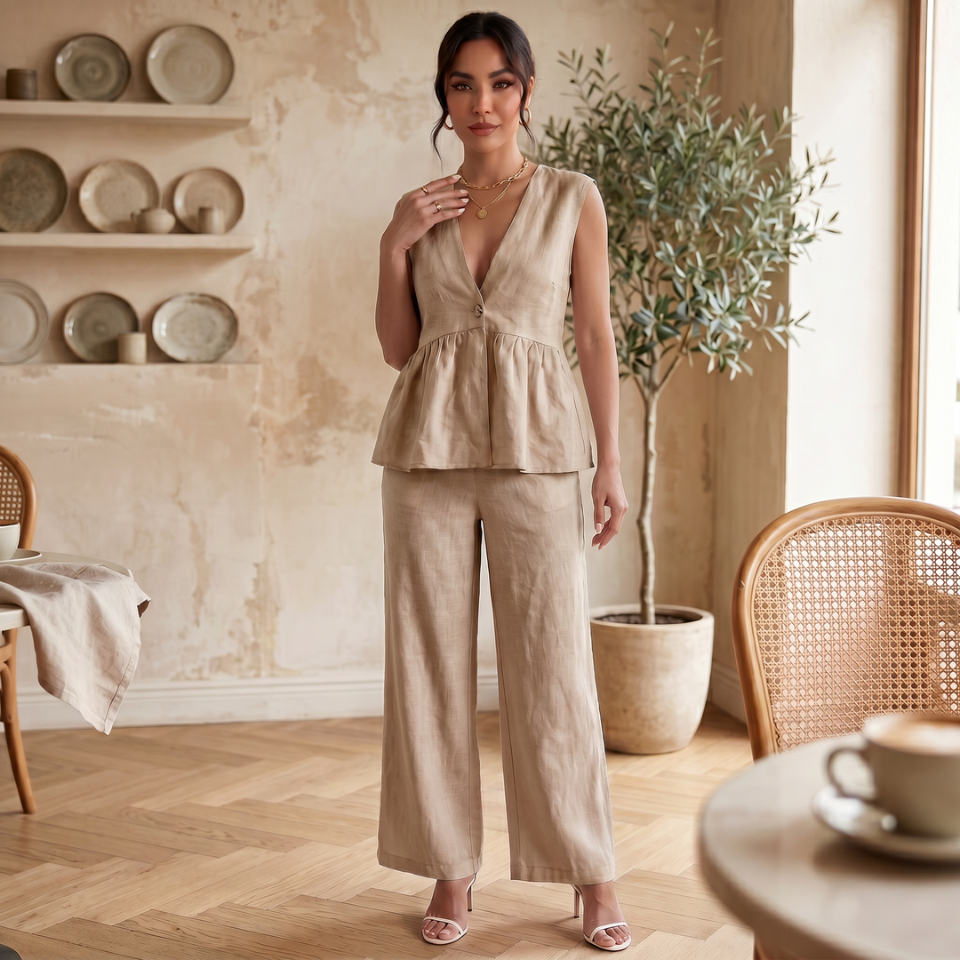 Conjunto Lino Mujer Elegante