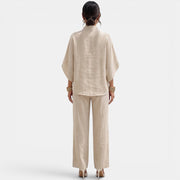 Women's Linen Summer Short Sleeve Set