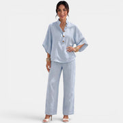 Women's Linen Summer Short Sleeve Set