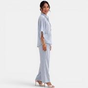 Women's Linen Summer Short Sleeve Set