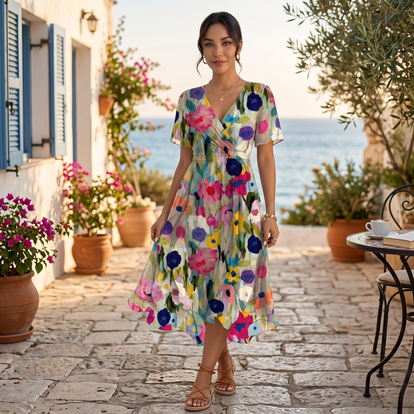 Women's Summer Floral Midi Dress