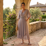 Vestido Midi Fluido Mujer Elegante