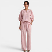 Linen Summer Puff Sleeve Set