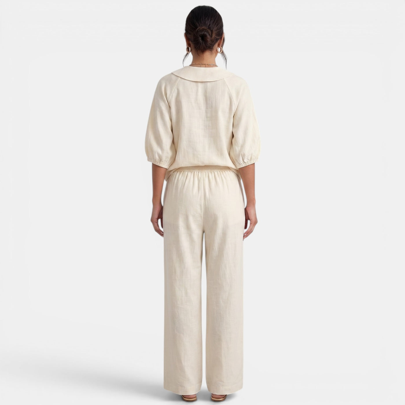 Linen Summer Puff Sleeve Set