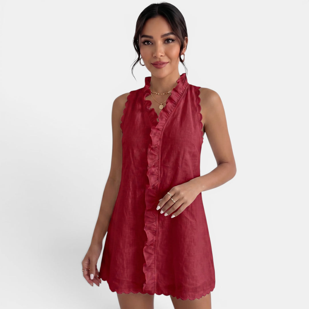 Vestido Corto Verano Mujer Lino