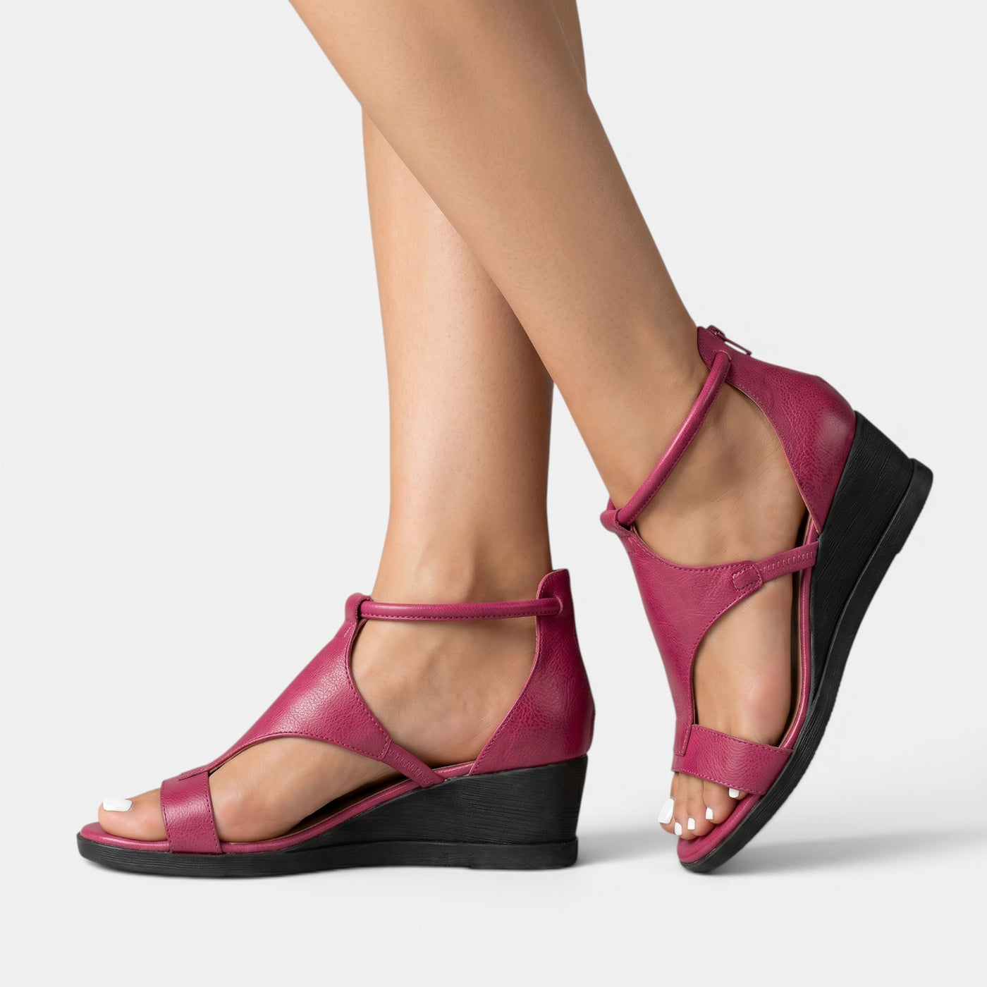 Women's Leather Summer Wedge Sandals