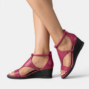 Women's Leather Summer Wedge Sandals