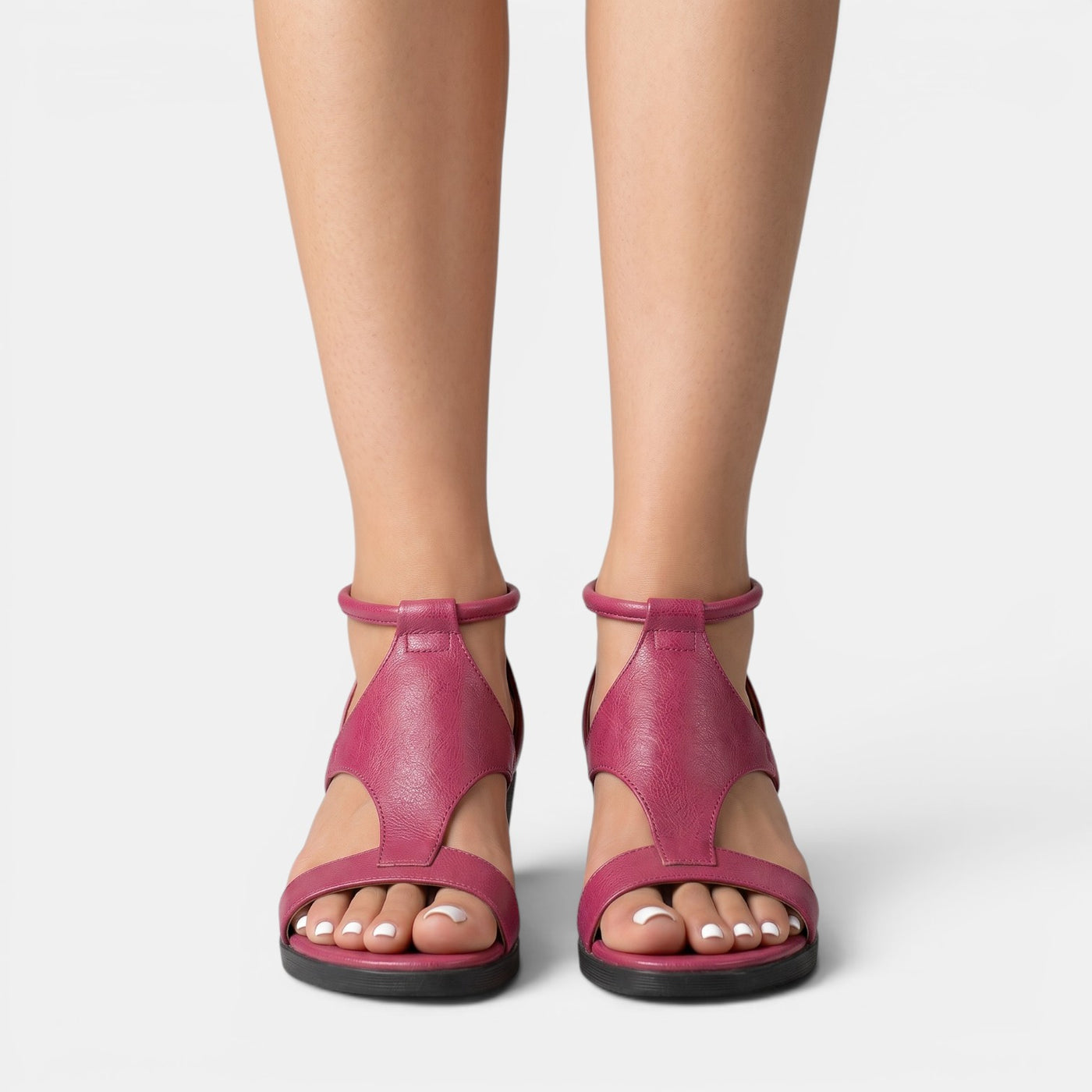 Women's Leather Summer Wedge Sandals
