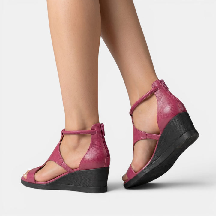 Sandalias Cuña Verano Mujer Piel