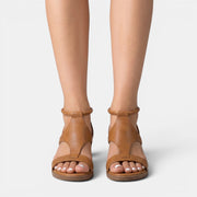 Women's Leather Summer Wedge Sandals