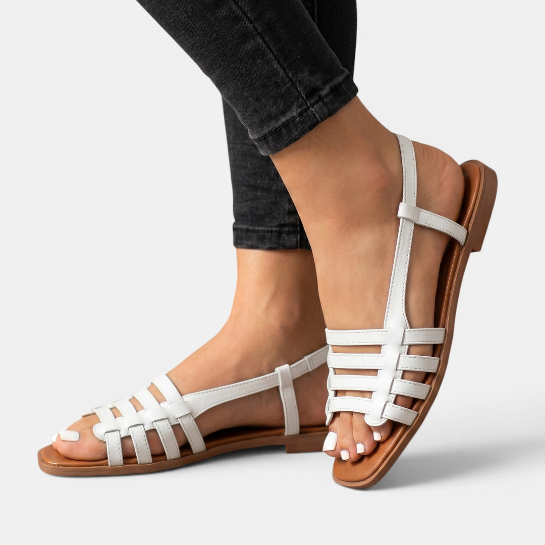 Sandalias Slides Romanas Piel Mujer