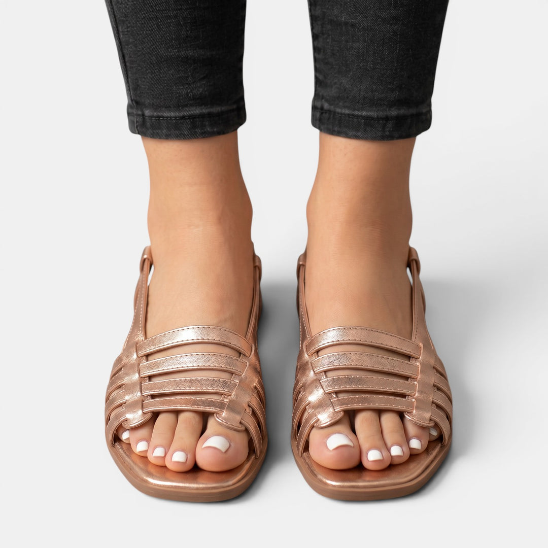 Sandalias Slides Romanas Piel Mujer