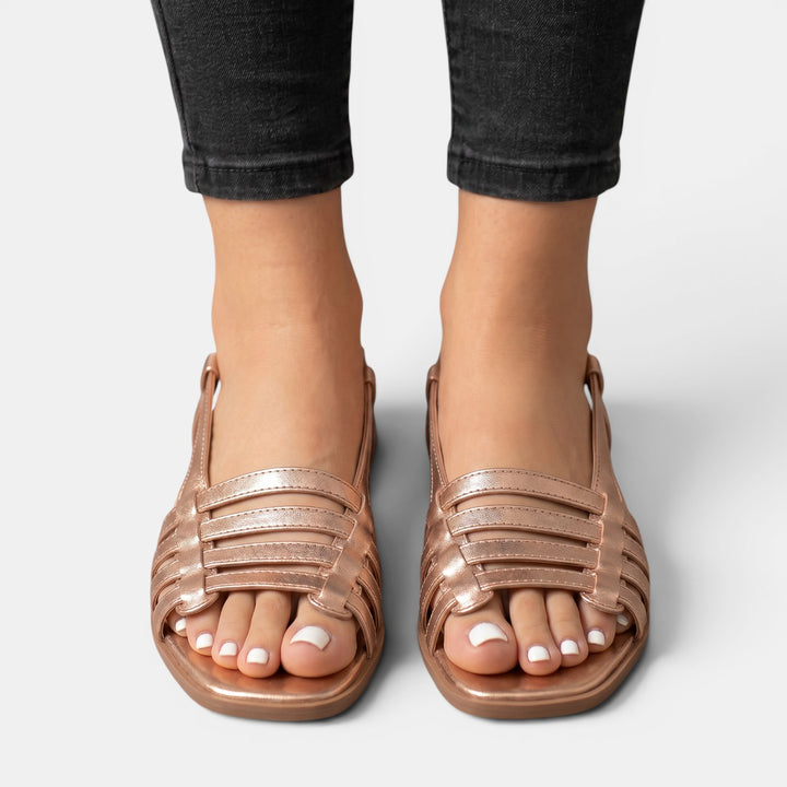 Sandalias Slides Romanas Piel Mujer