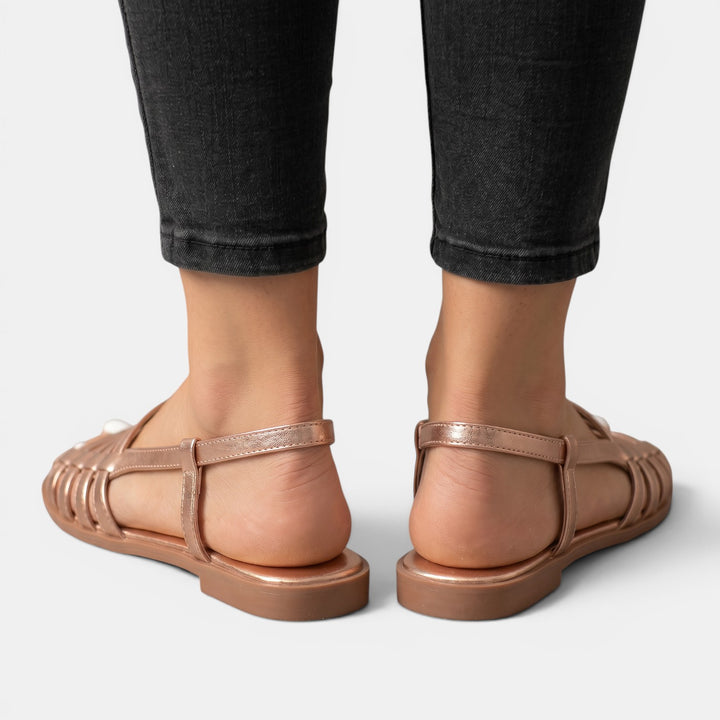 Sandalias Slides Romanas Piel Mujer