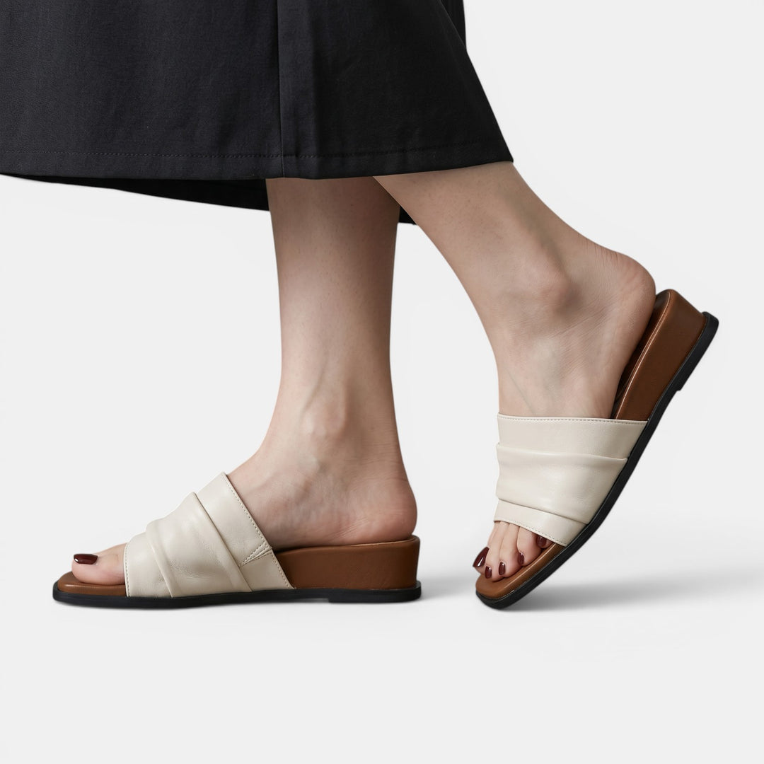Sandalias Planas Cuero Mujer