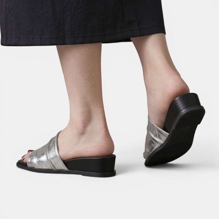 Sandalias Planas Cuero Mujer