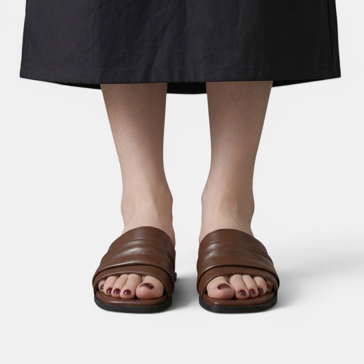 Sandalias Planas Cuero Mujer