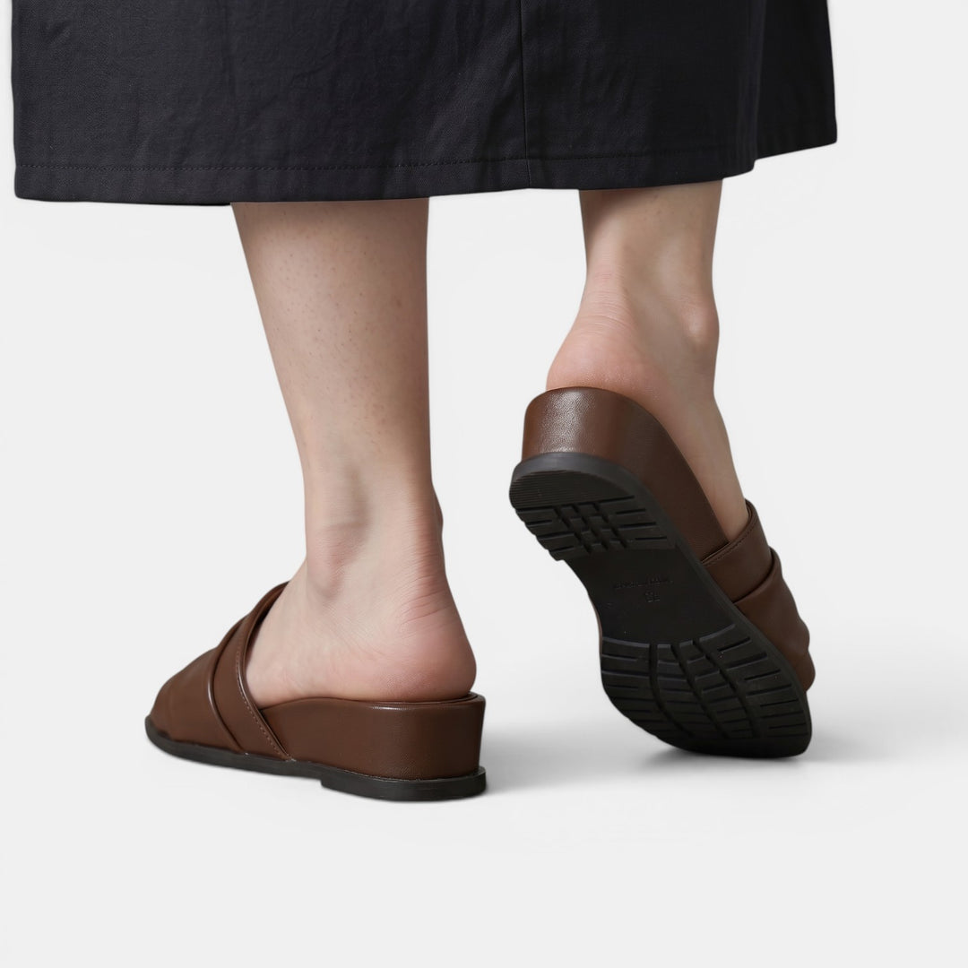 Sandalias Planas Cuero Mujer