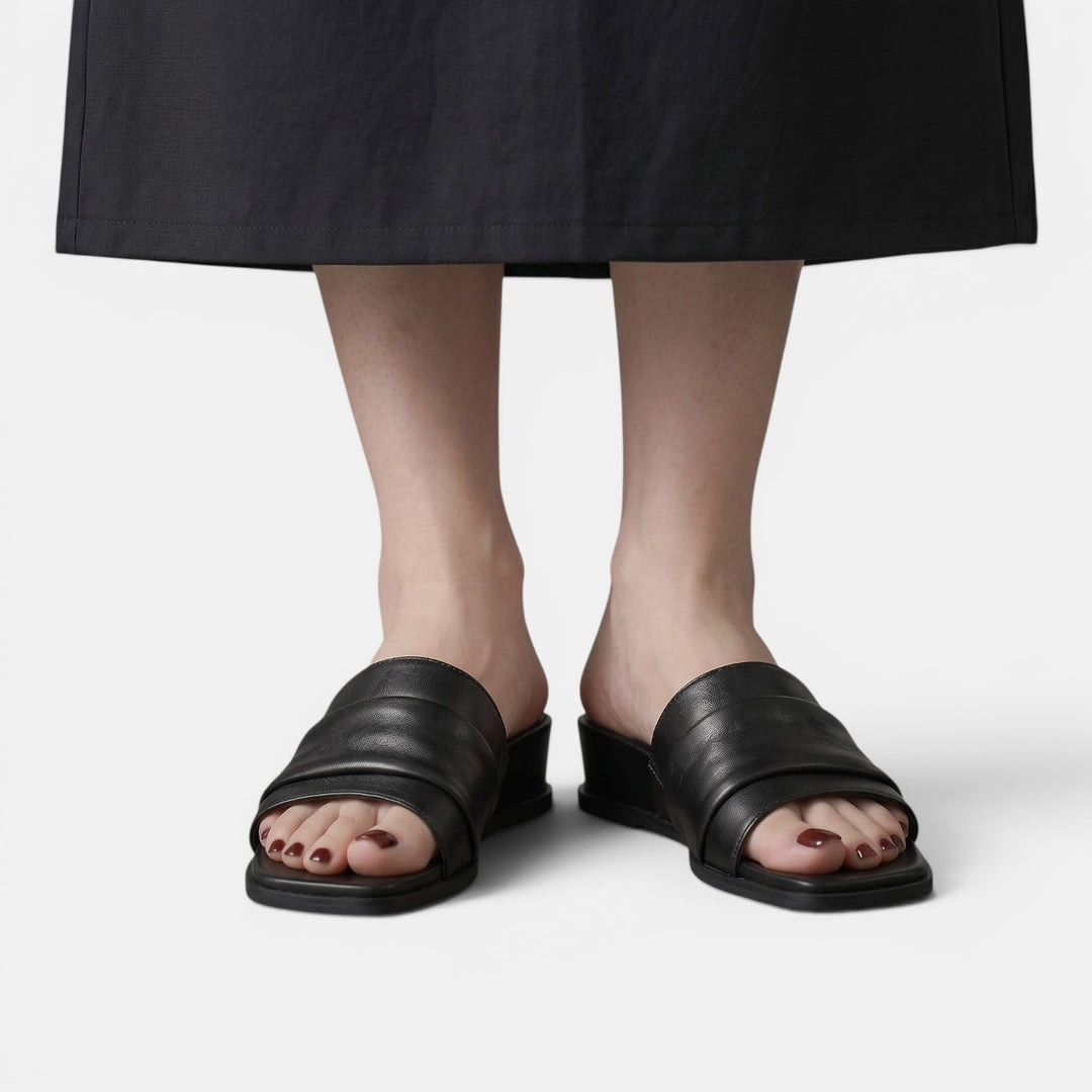 Sandalias Planas Cuero Mujer