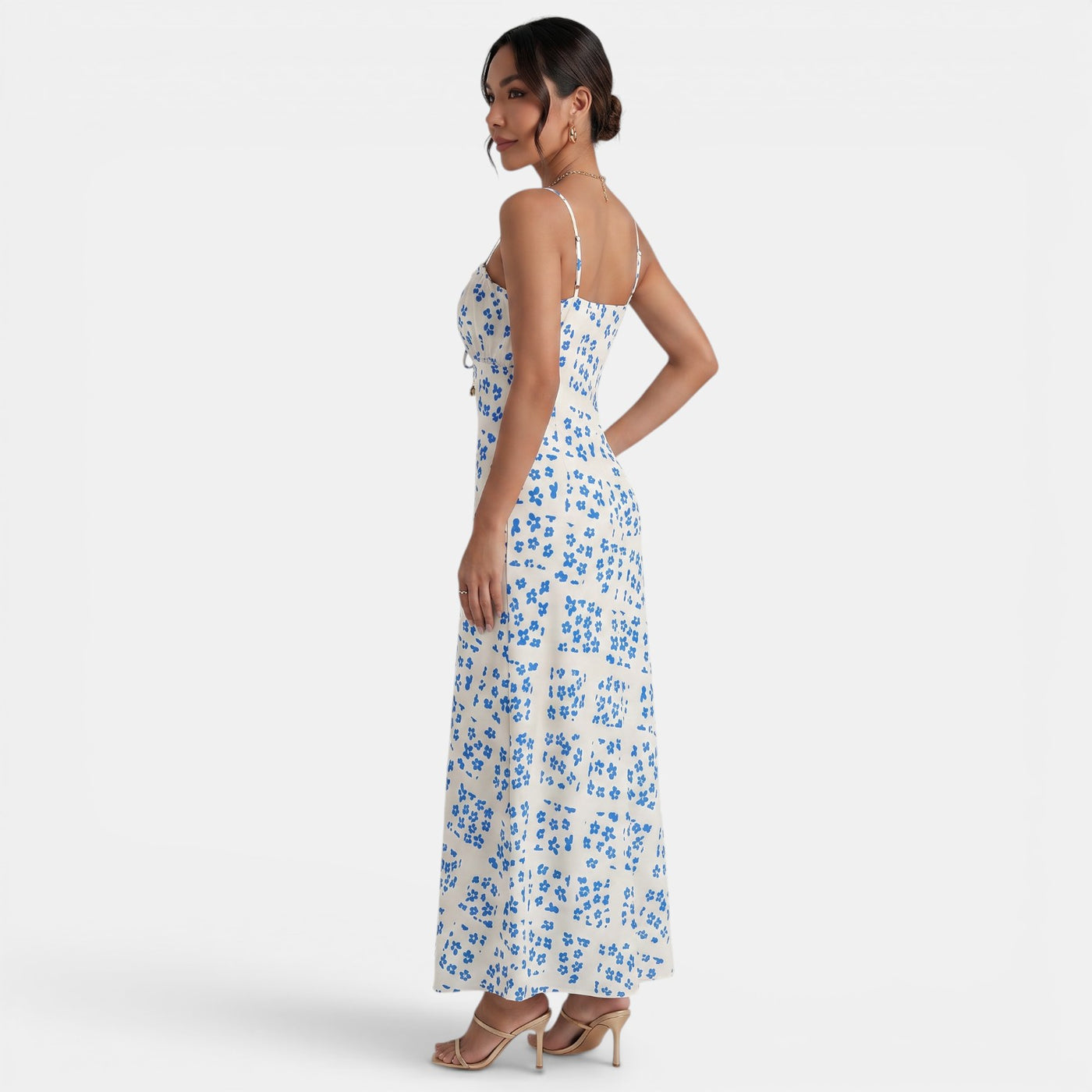 Blue Floral Summer Maxi Dress