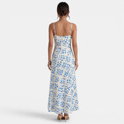 Blue Floral Summer Maxi Dress