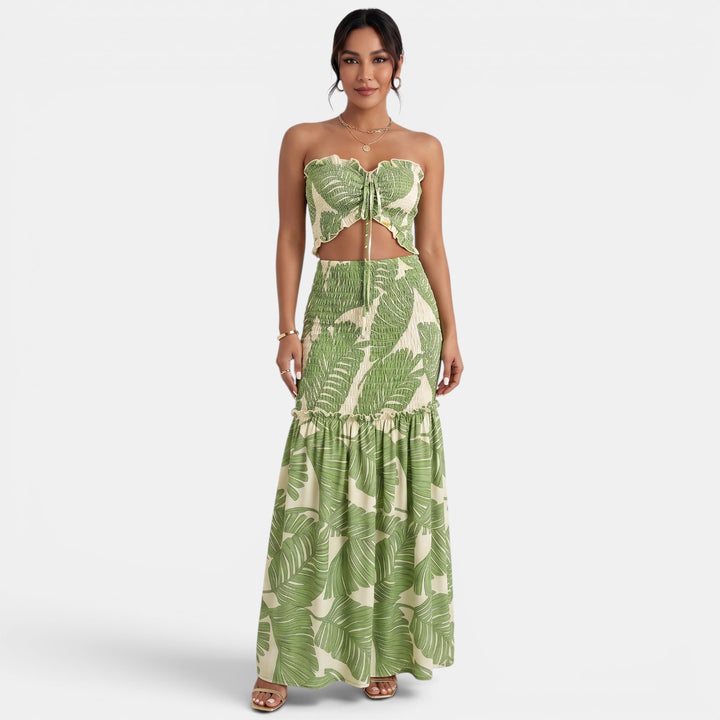 Vestido Largo Halter Floral