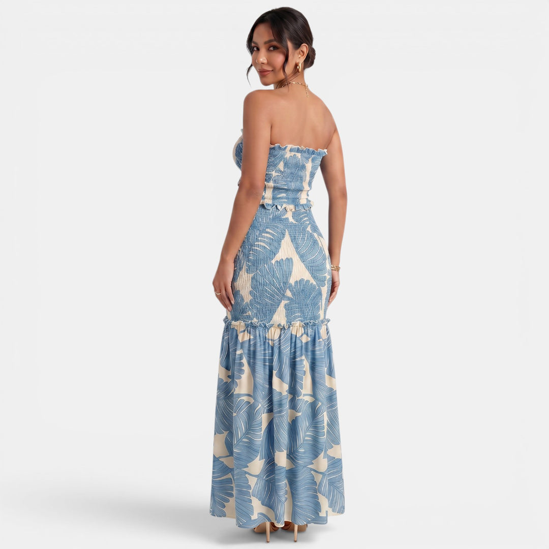 Vestido Largo Halter Floral