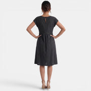 Women's Midi Cotton Linen Pleated Waist