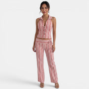 Conjunto Mujer Verano Rosa Rayas