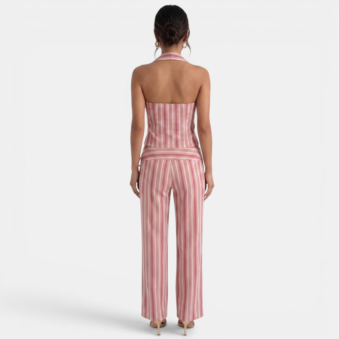 Conjunto Mujer Verano Rosa Rayas