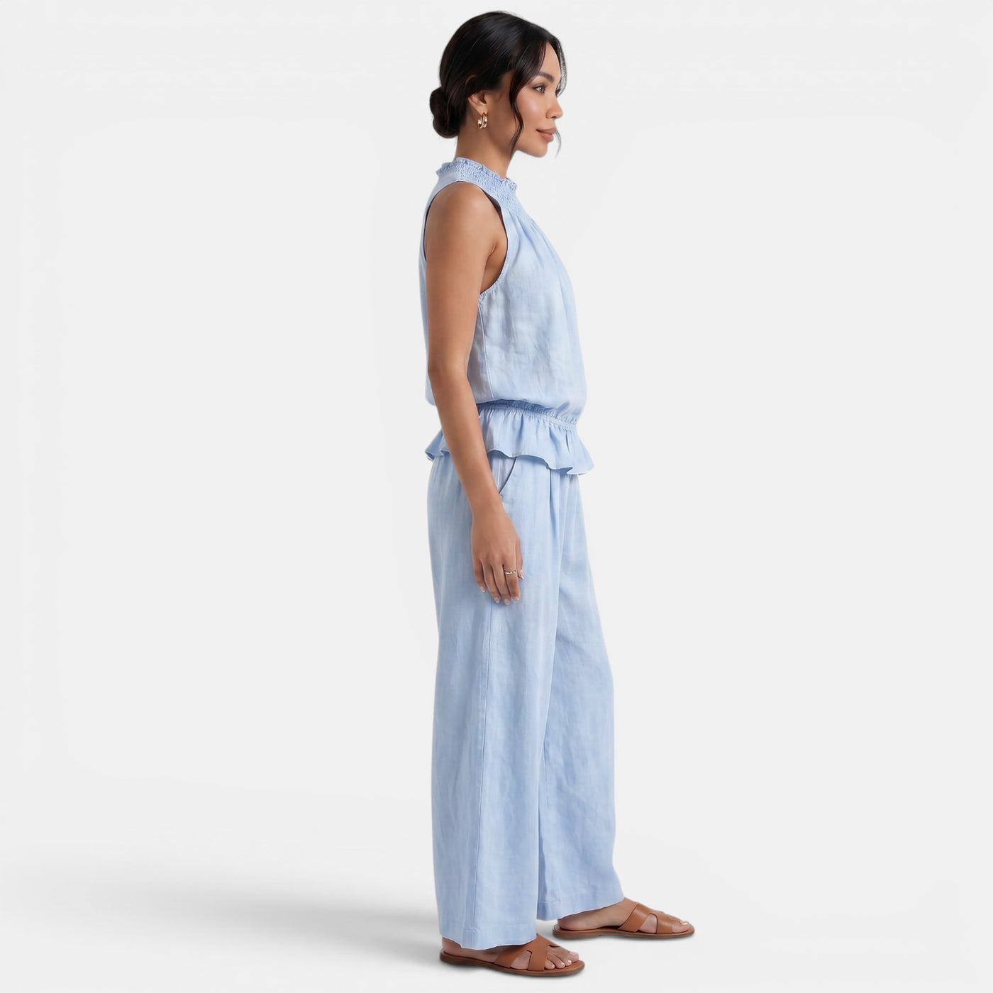 Women's Sleeveless Linen Set for Summer