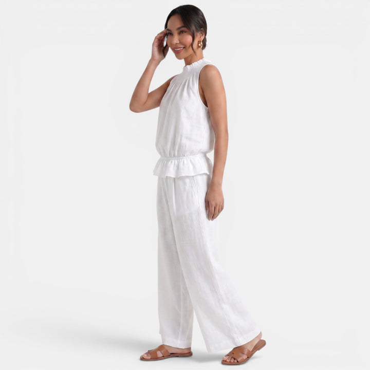 Conjunto Lino Mujer Verano Sin Mangas