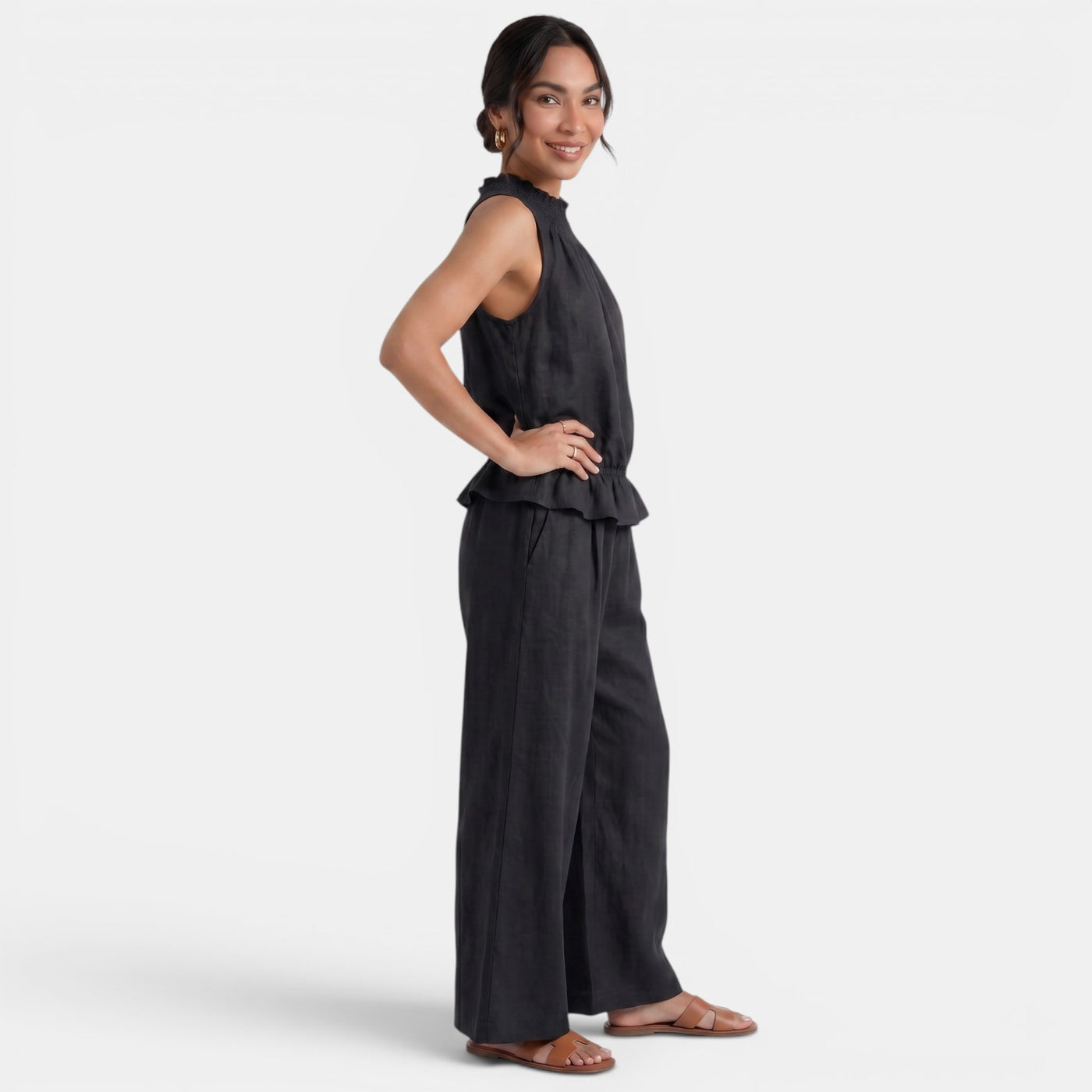 Women's Sleeveless Linen Set for Summer