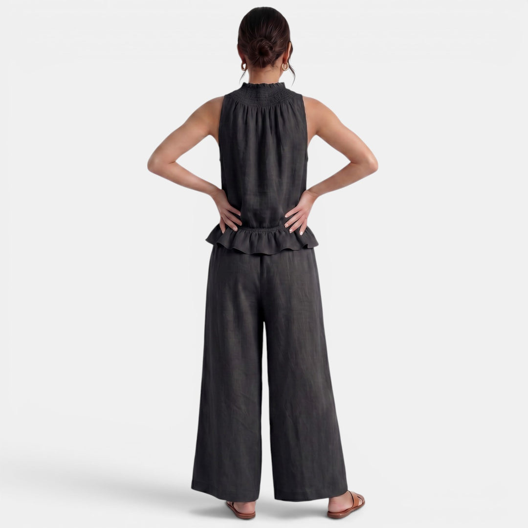 Conjunto Lino Mujer Verano Sin Mangas